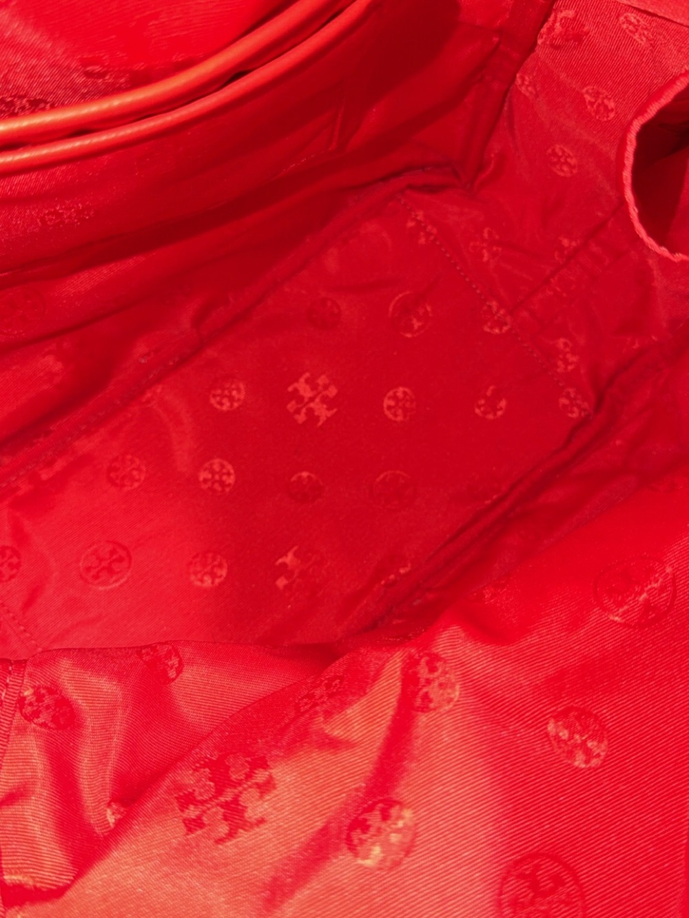 Tory Burch Red Backpack with Pink Logo Motif - Picture 6 of 7